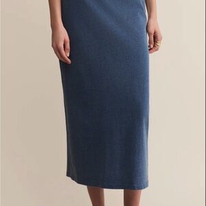 Z Supply Gail Vintage Indigo Blue Midi Skirt